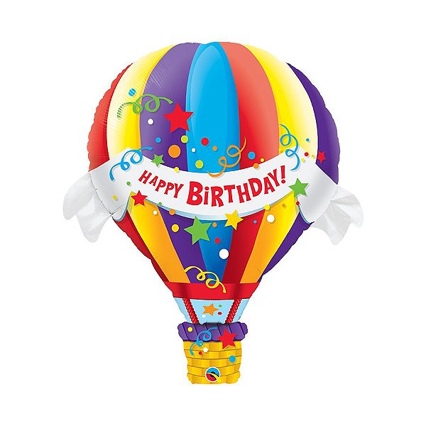 Balão de Festa Microfoil 42" 107cm - Balão Happy Birthday (Feliz Aniversário) - 1 unidade - Qualatex Outlet - Rizzo
