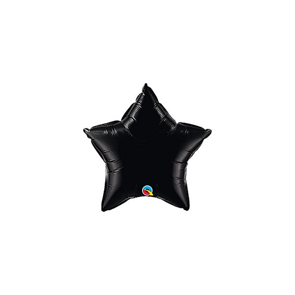 Balão de Festa Microfoil 04" 10cm - Estrela Preto Onix Metalizado - 1 unidade - Qualatex Outlet - Rizzo