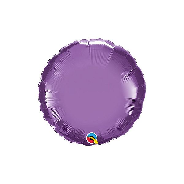 Balão de Festa Microfoil 18" 46cm - Redondo Chrome Roxo - 1 unidade - Qualatex Outlet - Rizzo