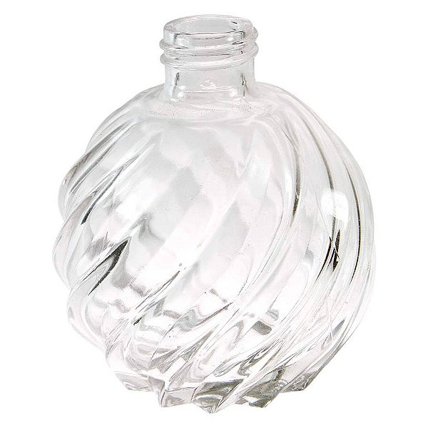 Frasco para Perfumaria de Vidro Bola Espiral Branco Transparênte - 180ml - 1 unidade - Rizzo