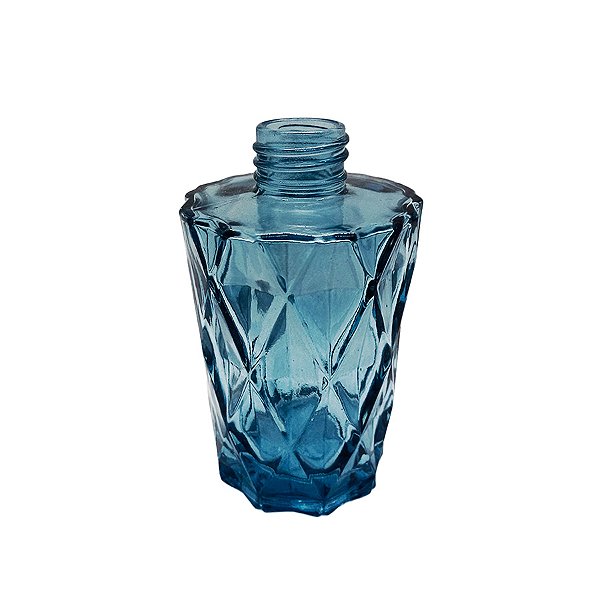 Frasco para Perfumaria de Vidro Redondo - Difusor Azul - 200ml - 1 unidade - Rizzo