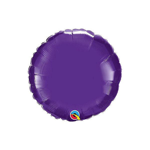 Balão de Festa Microfoil 18" 46cm - Redondo Roxo Quartzo Metalizado - 1 unidade - Qualatex Outlet - Rizzo