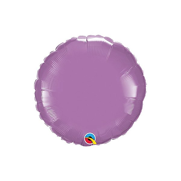 Balão de Festa Microfoil 18" 46cm - Redondo Lilás Primavera Metalizado - 1 unidade - Qualatex Outlet - Rizzo