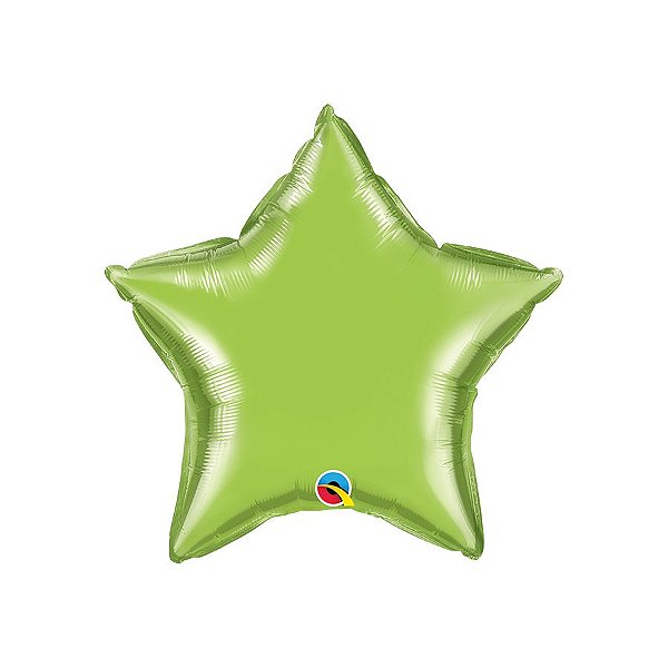 Balão de Festa Microfoil 20" 51cm - Estrela Verde Lima Metalizado - 1 unidade - Qualatex Outlet - Rizzo