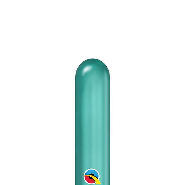 Balão de Festa Canudo - Chrome Verde 260Q  - 100 unidades - Qualatex Outlet - Rizzo