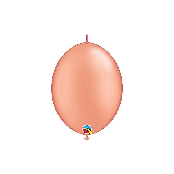 Balão de Festa Látex Liso Q-Link - Ouro Rose - 12" 30cm - 50 unidades - Qualatex Outlet - Rizzo