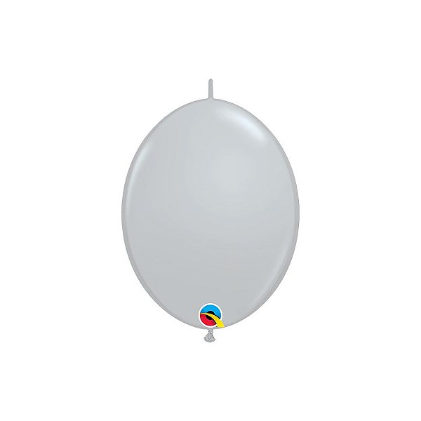 Balão de Festa Látex Liso Q-Link - Cinza - 12" 30cm - 50 unidades - Qualatex Outlet - Rizzo