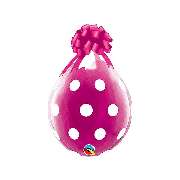 Balão de Festa Látex Liso Decorado - Pontos Transparente e Branco - 18" 46cm - 25 unidades - Qualatex Outlet - Rizzo
