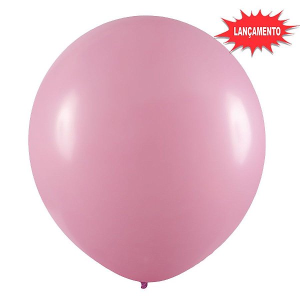 Balão de Festa Redondo Profissional Látex Liso 24'' 60cm - Rosa - 3 unidades - Art-Latex - Rizzo