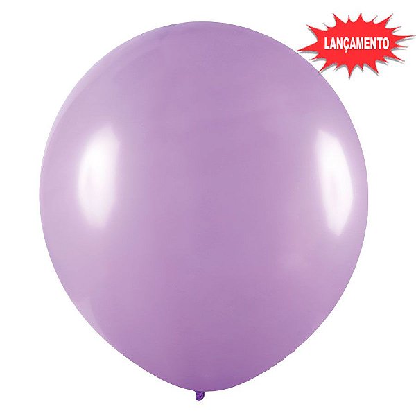 Balão de Festa Redondo Profissional Látex Liso 24'' 60cm - Lilás - 3 unidades - Art-Latex - Rizzo