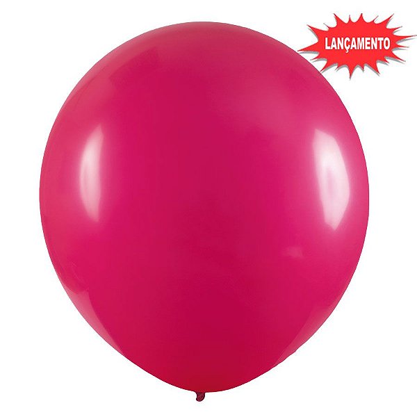 Balão de Festa Redondo Profissional Látex Liso 24'' 60cm - Fucsia - 3 unidades - Art-Latex - Rizzo