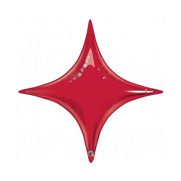 Balão de Festa Microfoil 40" 101cm - Starpoint Vermelho Rubi - 1 unidade - Qualatex Outlet - Rizzo
