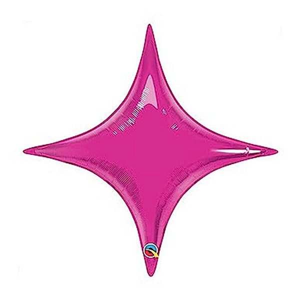 Balão de Festa Microfoil 20" 51cm - Starpoint Magenta - 1 unidade - Qualatex Outlet - Rizzo