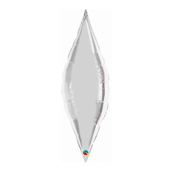 Balão de Festa Microfoil 27" 68cm - Taper Silver Plain - 1 unidade - Qualatex Outlet - Rizzo