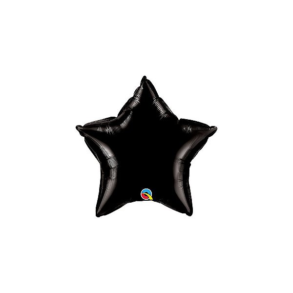 Balão de Festa Microfoil 9" 23cm - Estrela Preto Onix Metalizado - 1 unidade - Qualatex Outlet - Rizzo