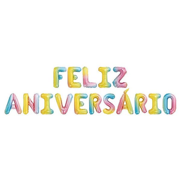 GIF de feliz aniversário com arco-íris colorido