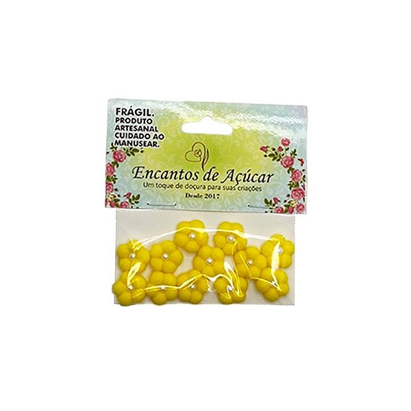 Confeito de Açúcar - Flor Meia Bola - Tamanho G - 12 unidades - Encantos de Açúcar - Rizzo