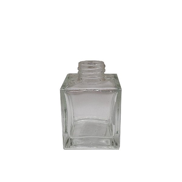 Frasco para aromatizador de Vidro Cubo -Transparente - 100ml - 1 unidade - Rizzo