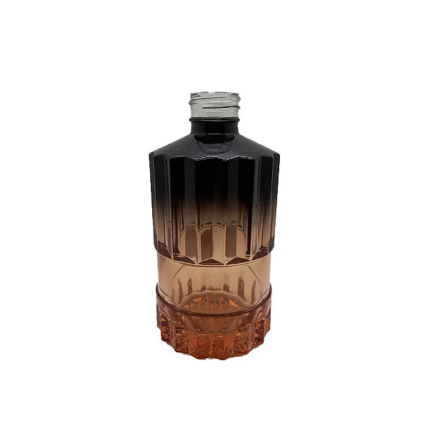 Frasco para Perfumaria de Vidro Cilíndrico - Lapidado Degradê Rosa e Preto - 260ml - 1 unidade - Rizzo