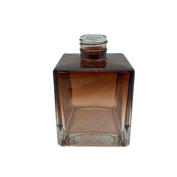 Frasco para Perfumaria de Vidro Cubo - Marrom /Cr Degrade - 250ml - 1 unidade - Rizzo