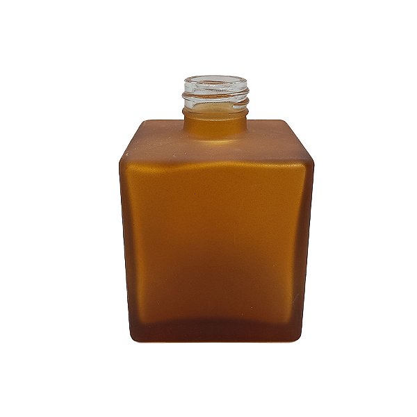 Frasco para Perfumaria de Vidro Cubo - Fosco Ambar - 250ml - 1 unidade - Rizzo