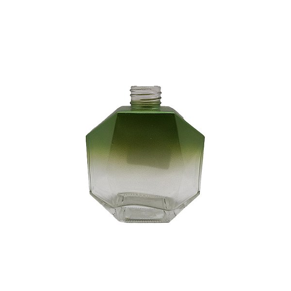 Frasco para Perfumaria de Vidro Retângular - Sintra Verde/Transparente Degradê - 100ml - 1 unidade - Rizzo