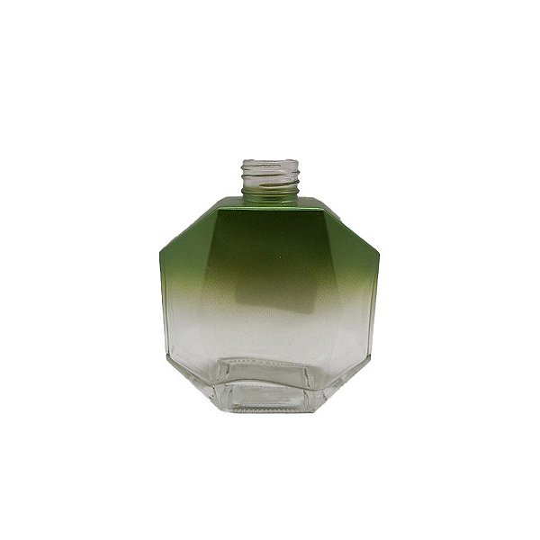 Frasco para aromatizador de Vidro Retângular - Sintra Verde/Transparente Degradê - 100ml - 1 unidade - Rizzo