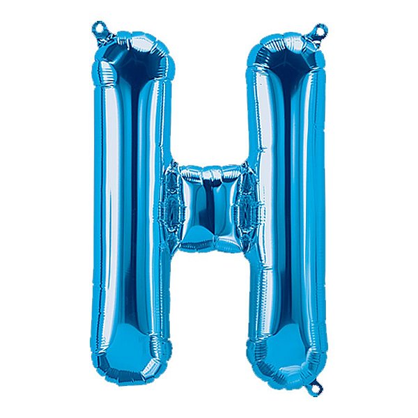 Balão de Festa Microfoil 34" 86cm - Letra H Azul - 1 unidade - Qualatex Outlet - Rizzo