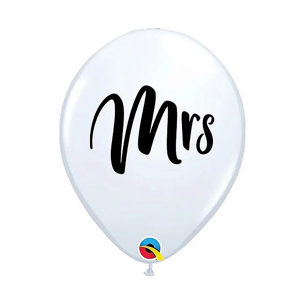 Balão de Festa Látex Liso Decorado - Mrs. - 11" 27cm - 6 unidades - Qualatex Outlet - Rizzo