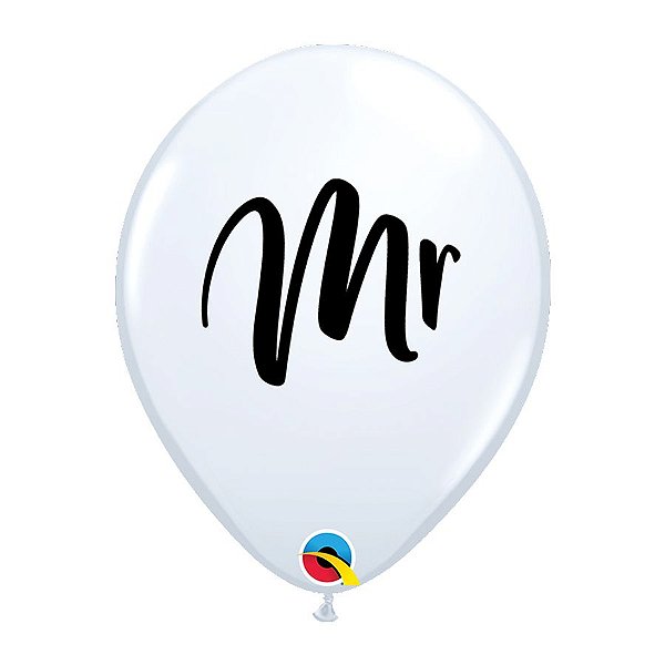 Balão de Festa Látex Liso Decorado - Mr. - 11" 27cm - 6 unidades - Qualatex Outlet - Rizzo