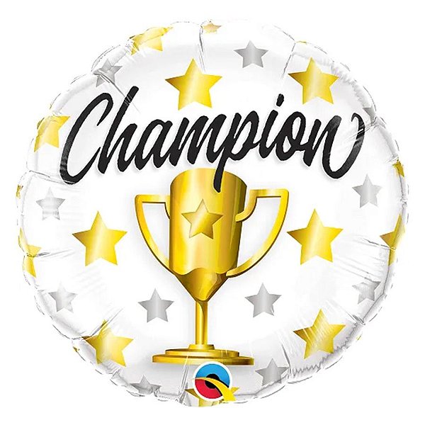 Balão de Festa Microfoil 18" 45cm - Redondo Champion Estrela - 1 unidade - Qualatex Outlet - Rizzo