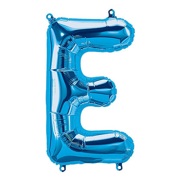 Balão de Festa Microfoil 34" 86cm - Letra E Azul - 1 unidade - Qualatex Outlet - Rizzo