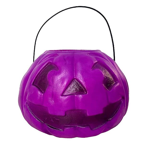 Baldinho de Halloween com Alça - Abóbora - Roxo - 1 unidade - Rizzo