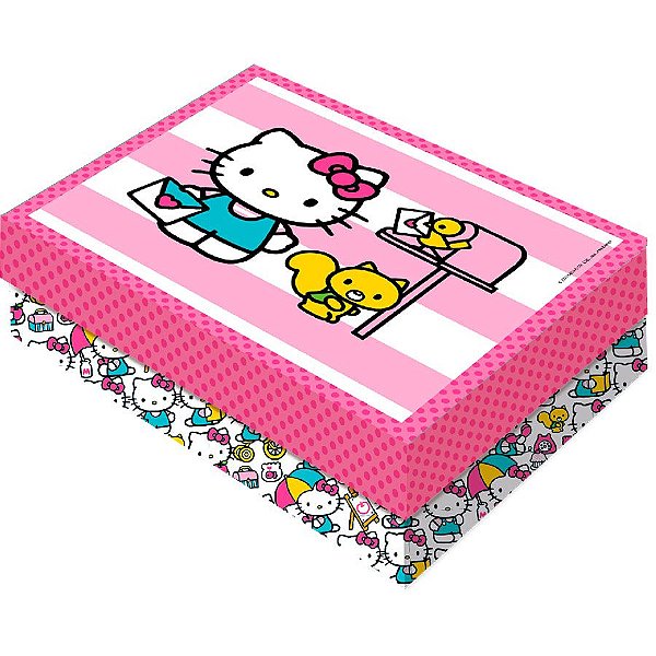 Caixa para Presente Retangular G - Hello Kitty Rosa - 1 unidade - Festcolor - Rizzo
