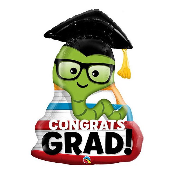 Balão de Festa Microfoil 37" 93cm - Congrats Grad! Michoca - 1 unidade - Qualatex Outlet - Rizzo