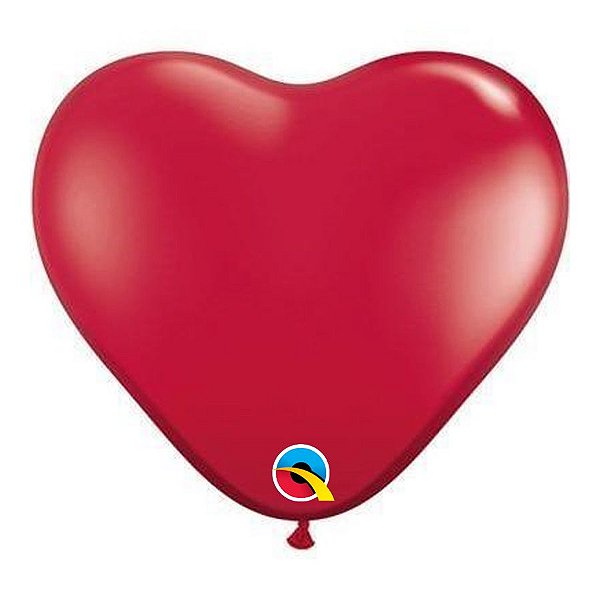 Balão de Festa Látex Liso - Coração Vermelho - 3' 90cm - 2 unidades - Qualatex Outlet - Rizzo