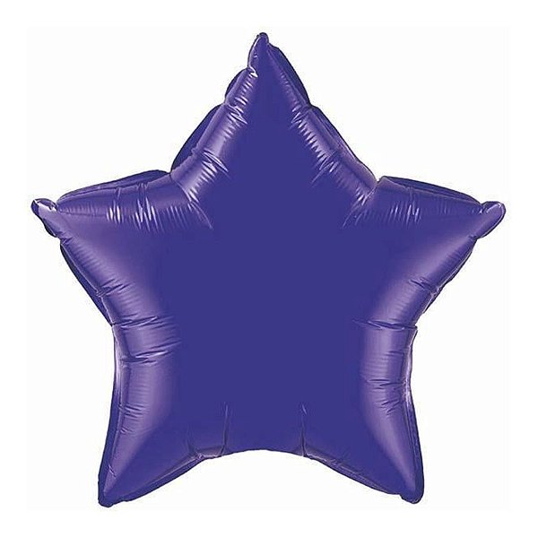 Balão de Festa Microfoil 9" 22cm - Estrela Roxo Quartzo Metalizado - 1 unidade - Qualatex Outlet - Rizzo