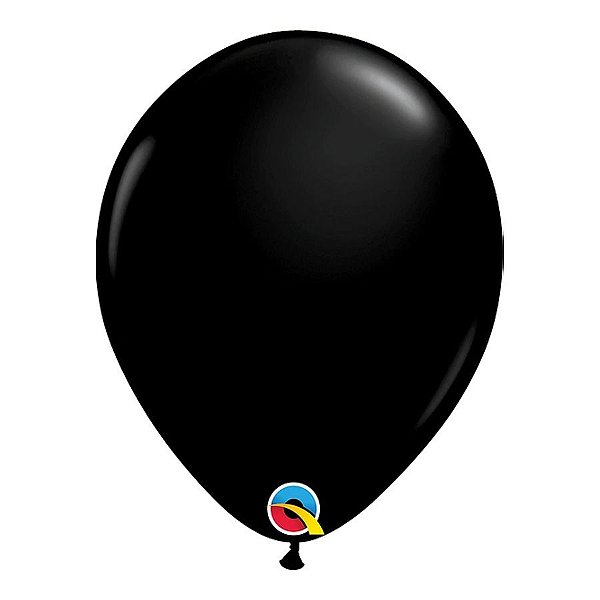 Balão de Festa Látex Liso - Preto Onix - 11" 27cm - 6 unidades - Qualatex Outlet - Rizzo