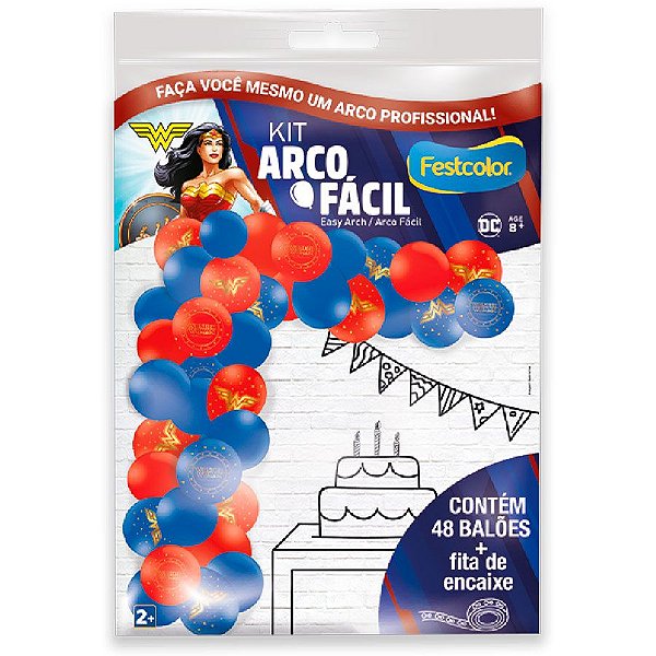 Kit Arco Fácil - Mulher Maravilha - 1 unidade - Festcolor - Rizzo