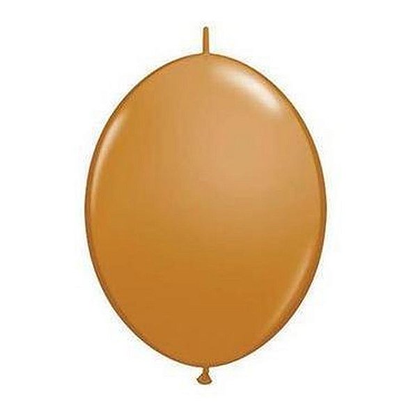 Balão de Festa Látex Liso Q-Link - Marrom Mocha - 6" 15cm - 50 unidades - Qualatex Outlet - Rizzo