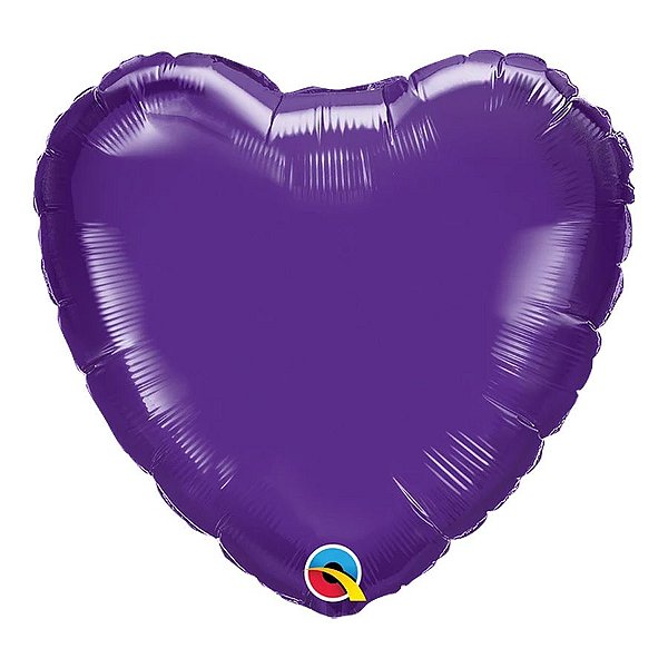 Balão de Festa Metalizado 18" 45cm - Coração Roxo Quartzo - 1 unidade - Qualatex Outlet - Rizzo