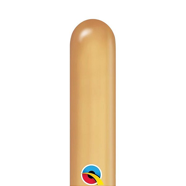 Balão de Festa Canudo - Ouro Cromado 260Q - 100 unidades - Qualatex Outlet - Rizzo