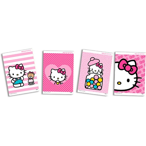 Quadros Decorativos - Hello Kitty - 4 unidades - Festcolor - Rizzo