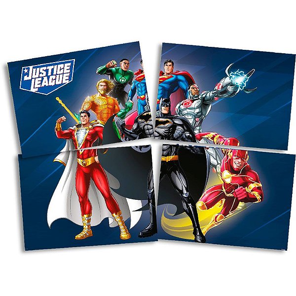 Painel 4 Lâminas - Liga da Justiça - 1 unidade - Festcolor - Rizzo