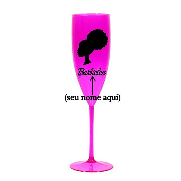 Taça Pink Fashionista Mod.2 Personalizável c/ Nome  - 1 unidade - Rizzo