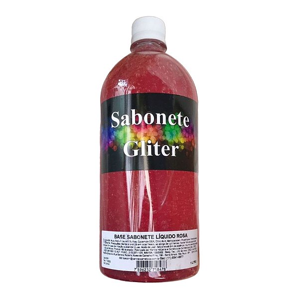 Base Sabonete Líquido Glitter Rosa - 1L - 1 unidade - Rizzo