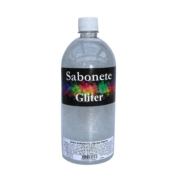 Base Sabonete Líquido Glitter Prata - 1L - 1 unidade - Rizzo