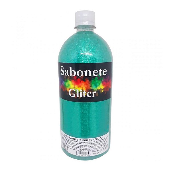 Base Sabonete Líquido Glitter Azul Flu - 1L - 1 unidade - Rizzo