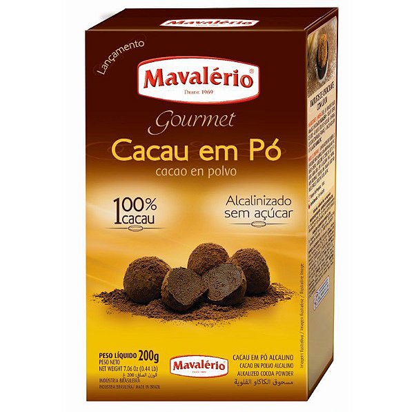 Cacau em Pó Alcalino - 200 g - Mavalério