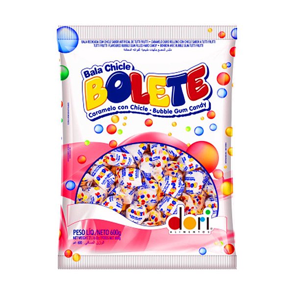 Bala Chicle Bolete Tutti Frutti 600g - 1 unidade - Dori - Rizzo